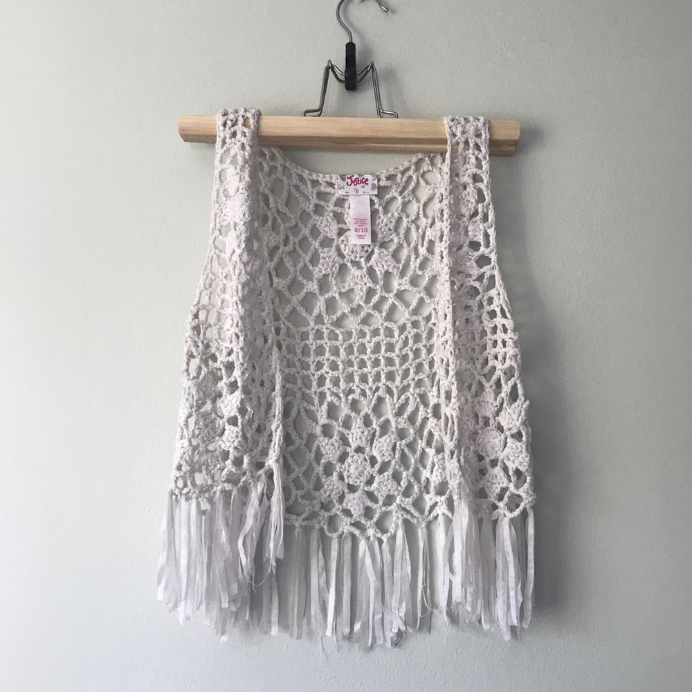 Crochet lace boho vest